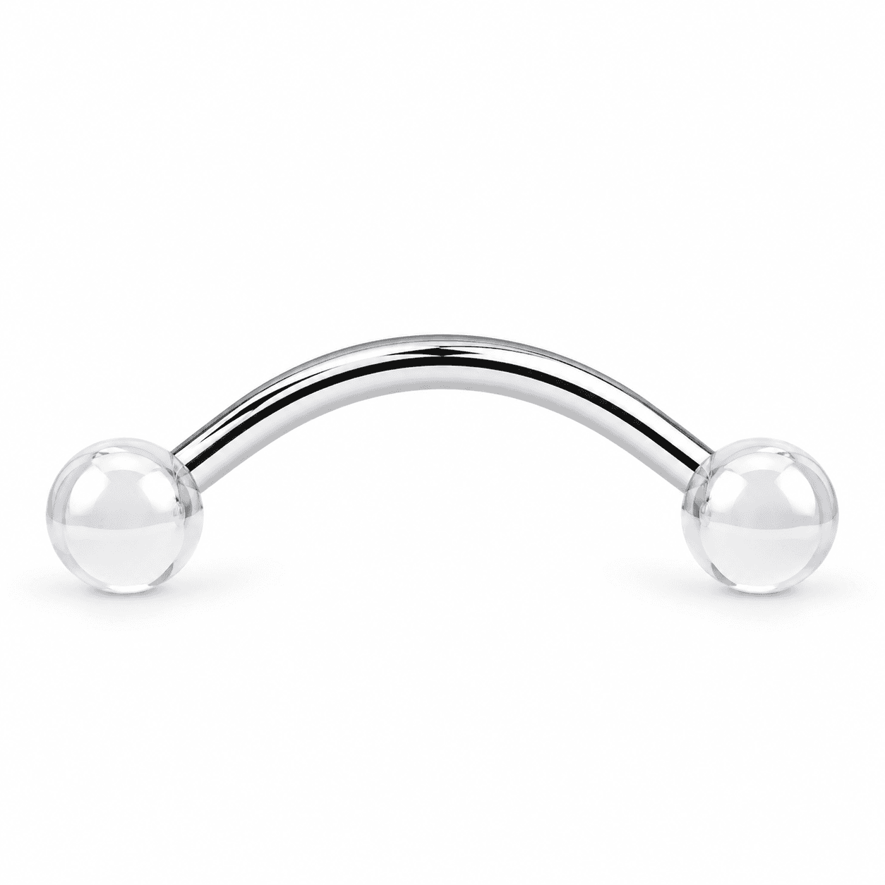 Clear Ball Snake Eyes Curved Barbell