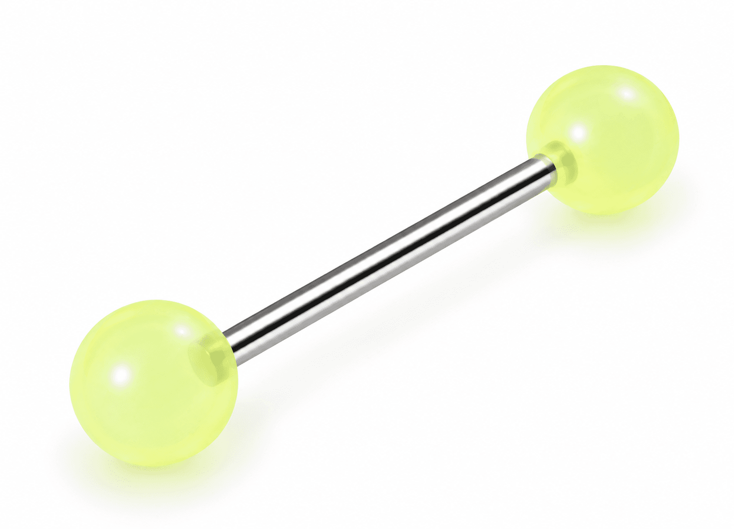 Glow-in-the-Dark Neon Yellow Tongue Barbell ๐โจ