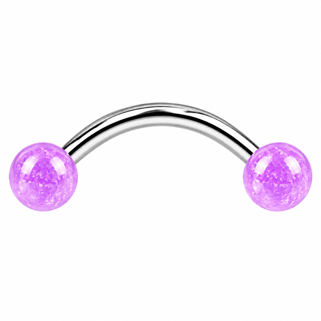 Purple Glow in the Dark Snake Eyes Curved Barbell