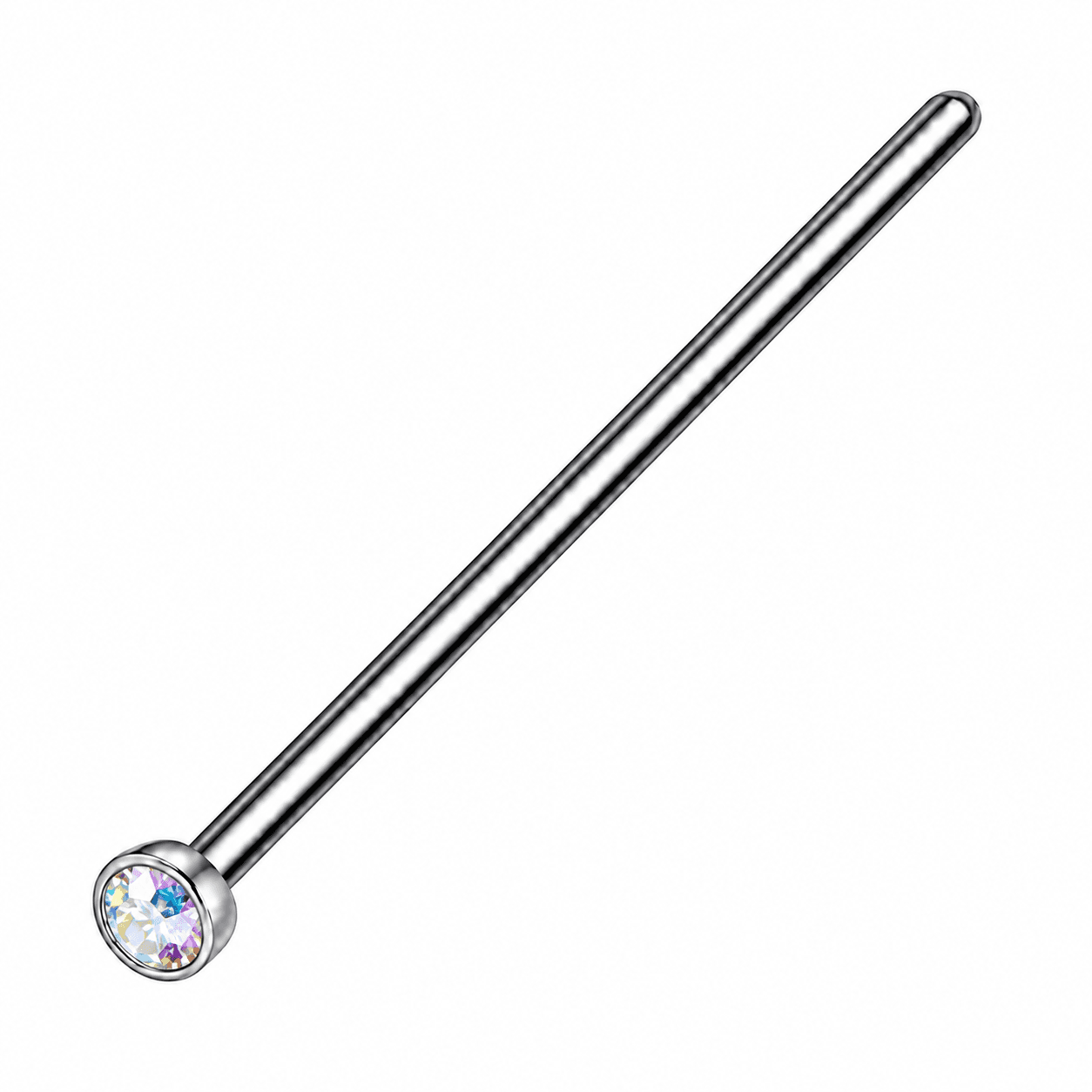 Silver AB CZ Bend-to-Fit Nose Pin