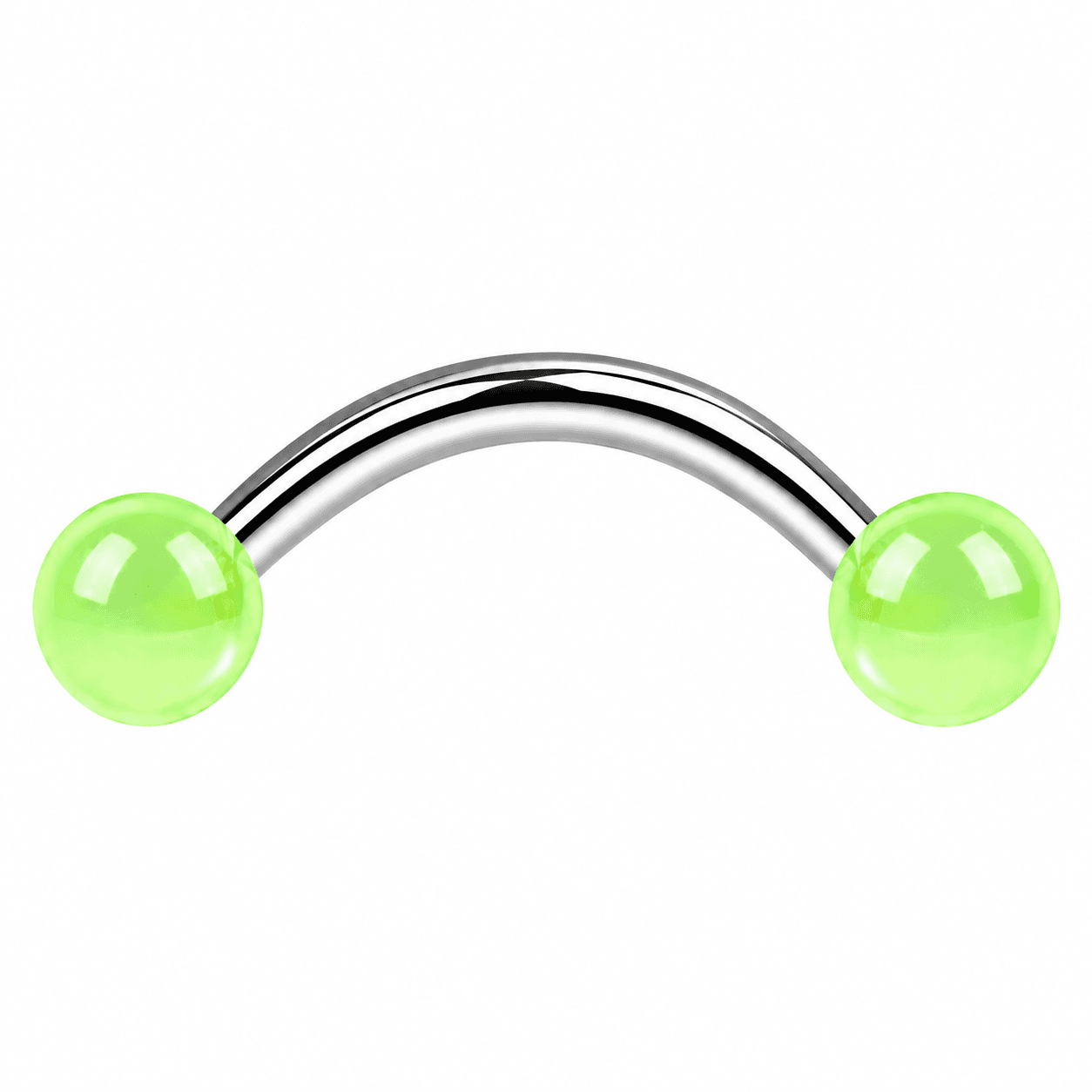 Green Glow in the Dark Snake Eyes Curved Barbell