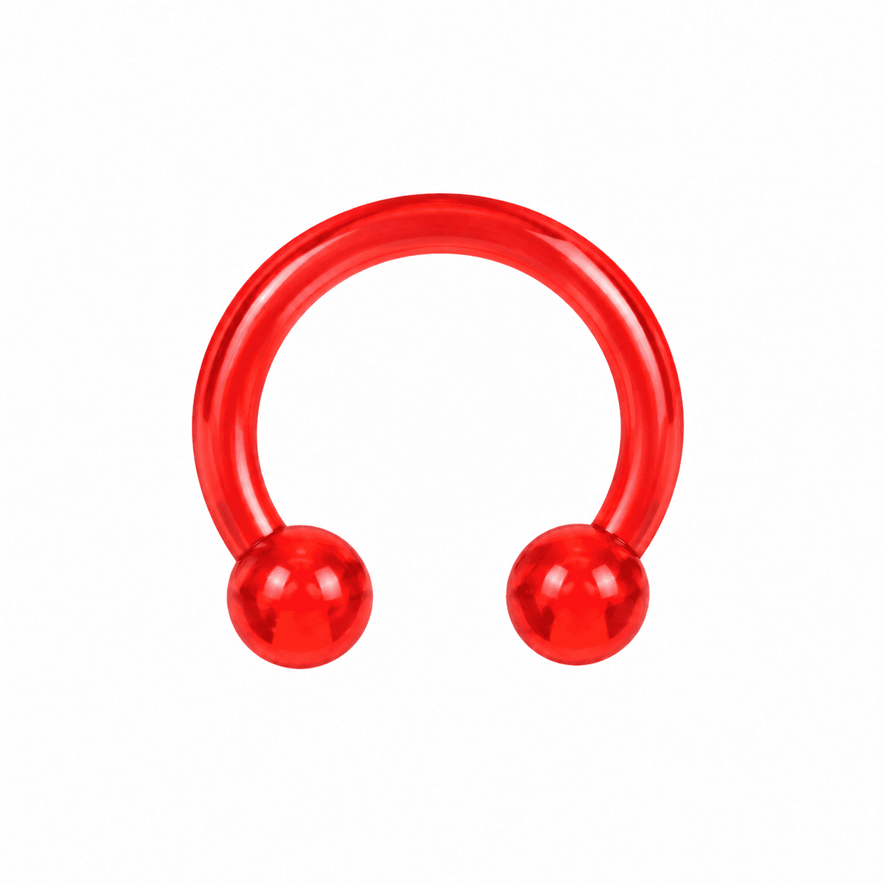 Red Glow-in-the-Dark Bioplast Horseshoe Septum Ring