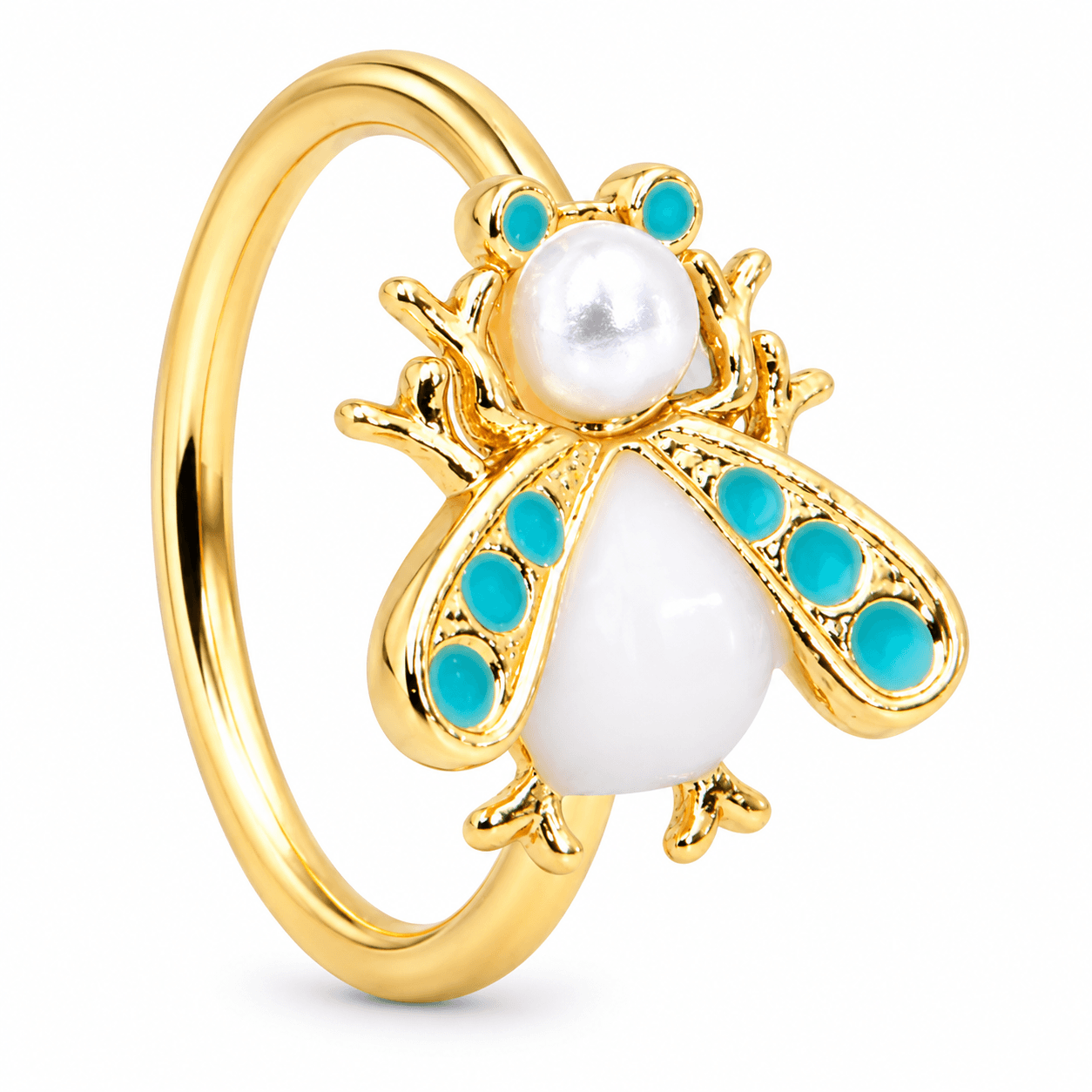 White Snow Bug Nose Hoop