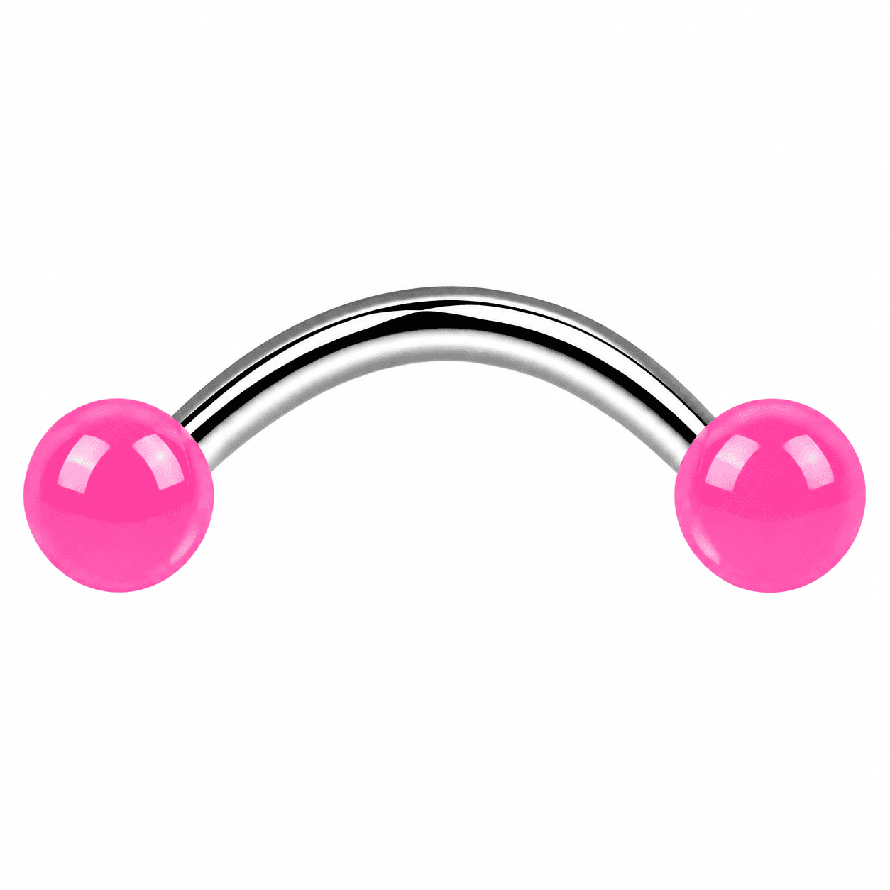Neon Pink Snake Eyes Curved Barbell