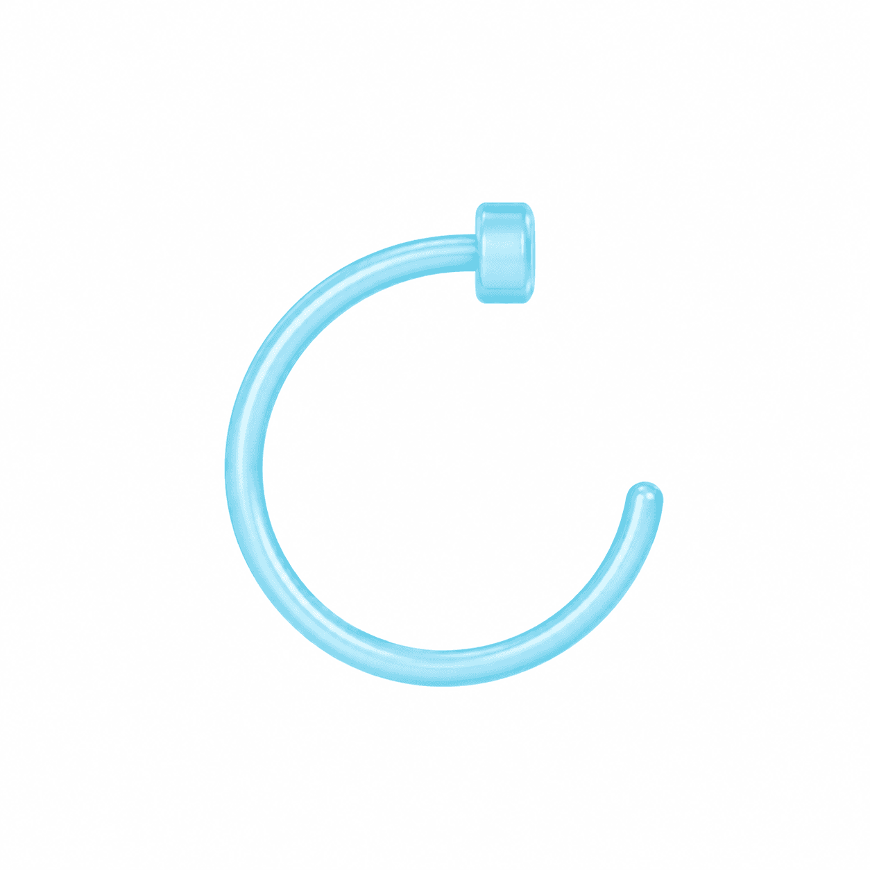 10mm Light Blue Flexible Hoop Nose Ring