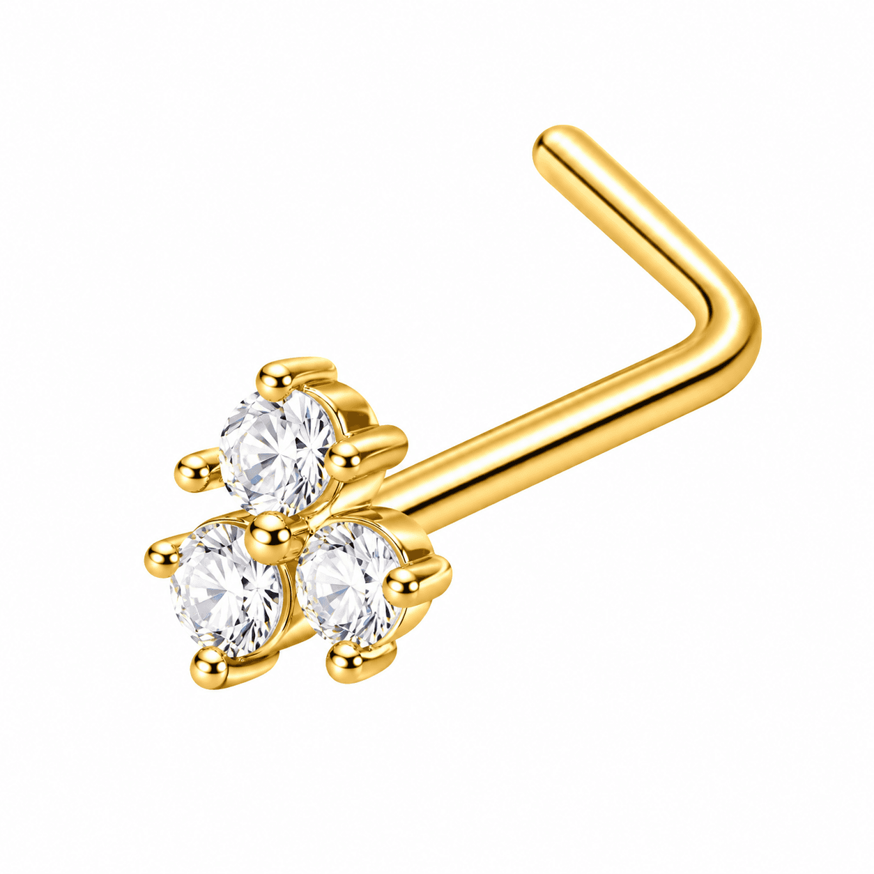 Gold Crystal Cluster Nose Stud