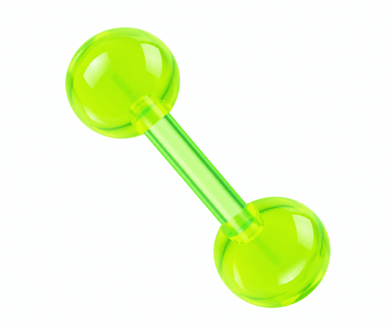 Green Bioplast Straight Cartilage Barbell