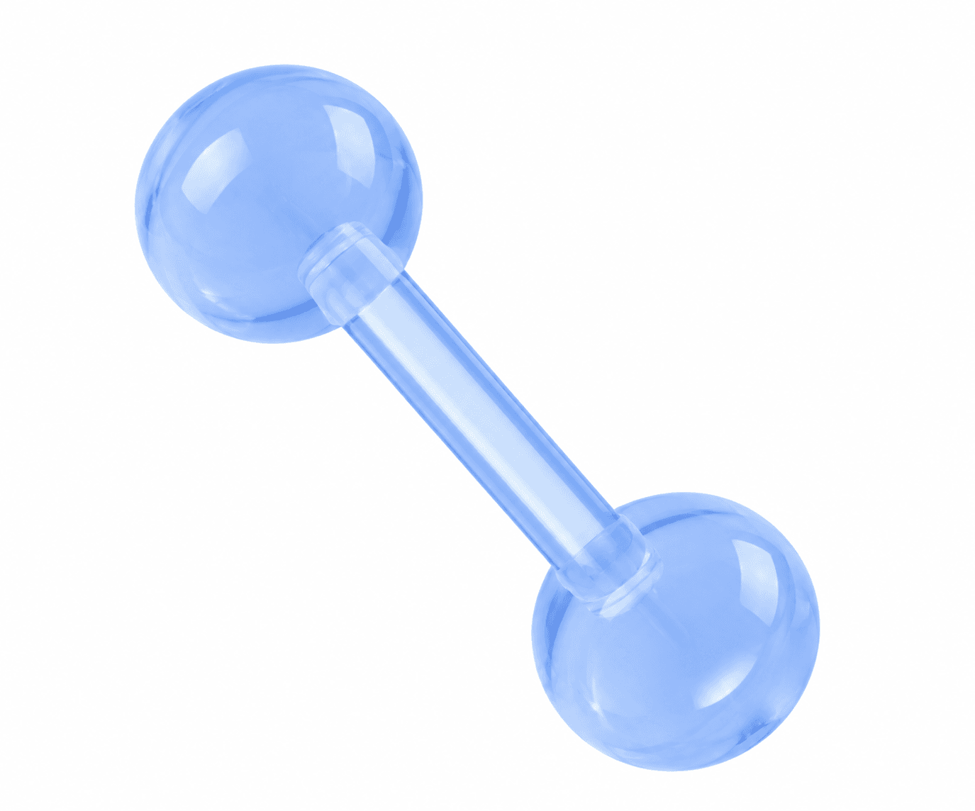 Light Blue Bioplast Straight Cartilage Barbell