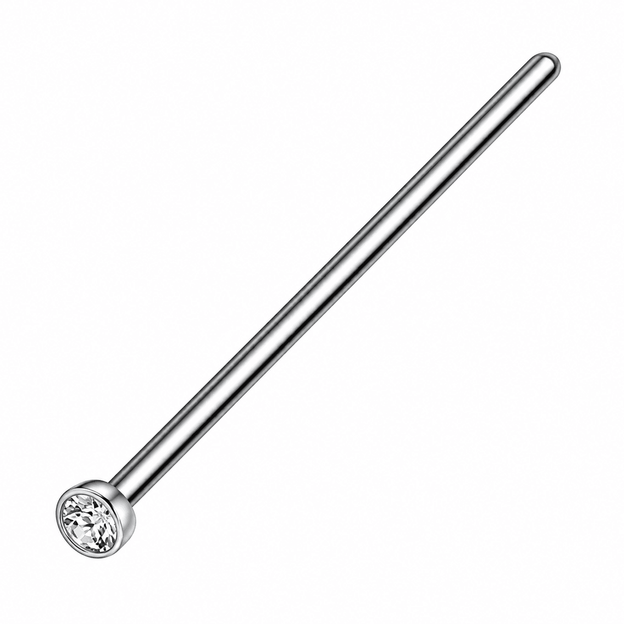Silver CZ Bend-to-Fit Nose Pin