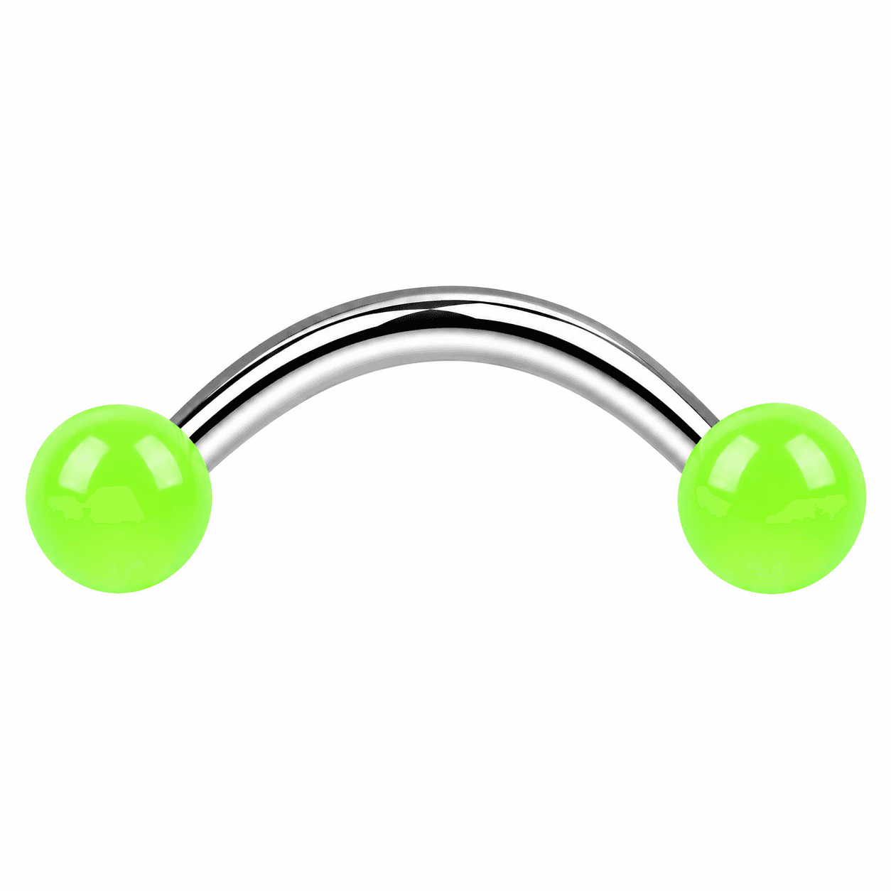 Neon Green Snake Eyes Curved Barbell