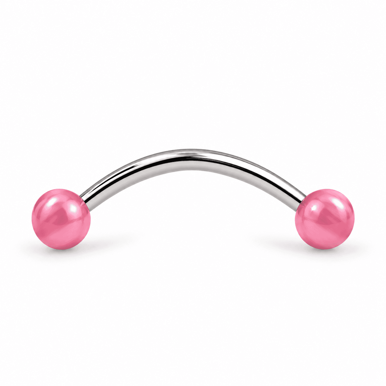 Pink Ball Snake Eyes Curved Barbell