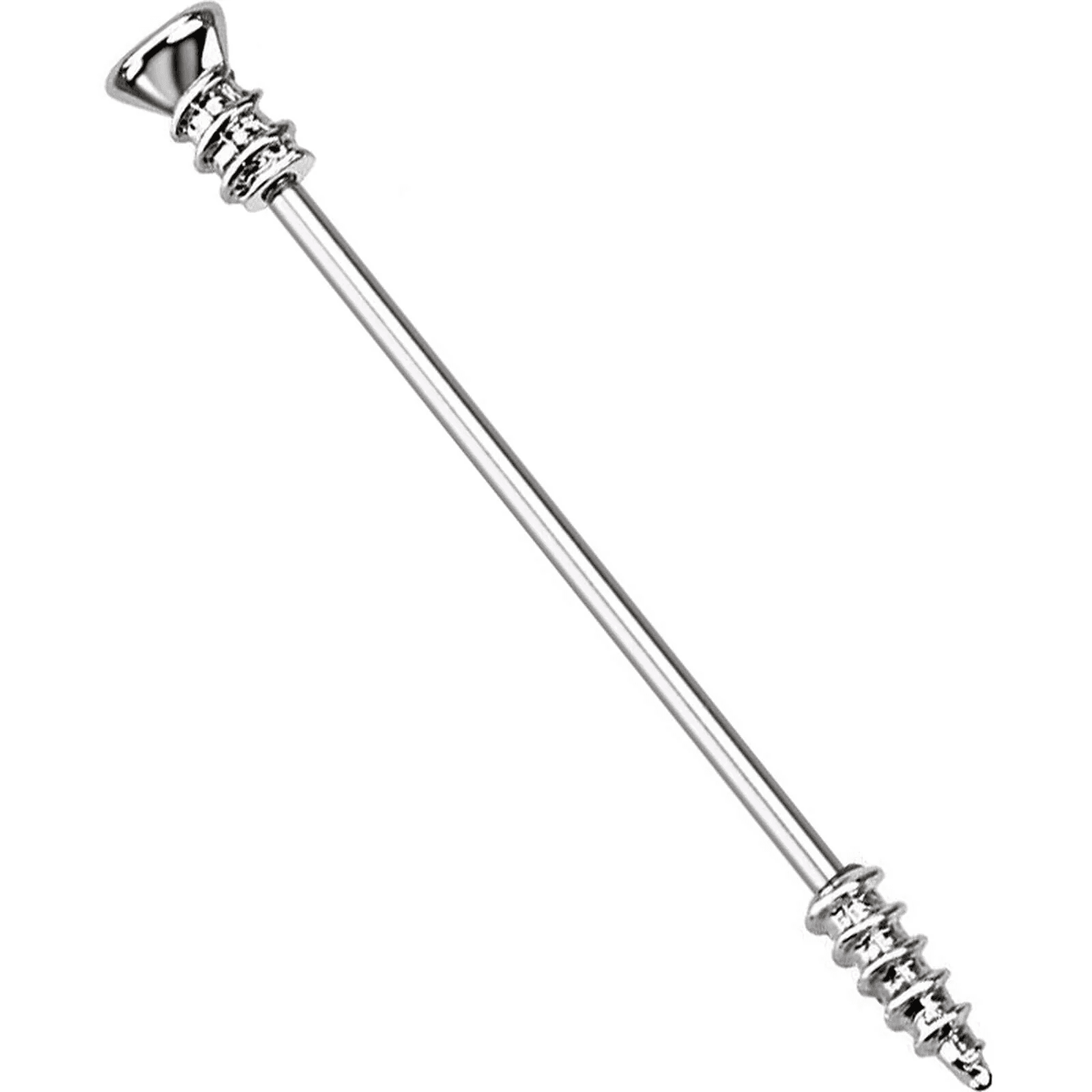 Silver Screw Industrial Barbell π©β¨