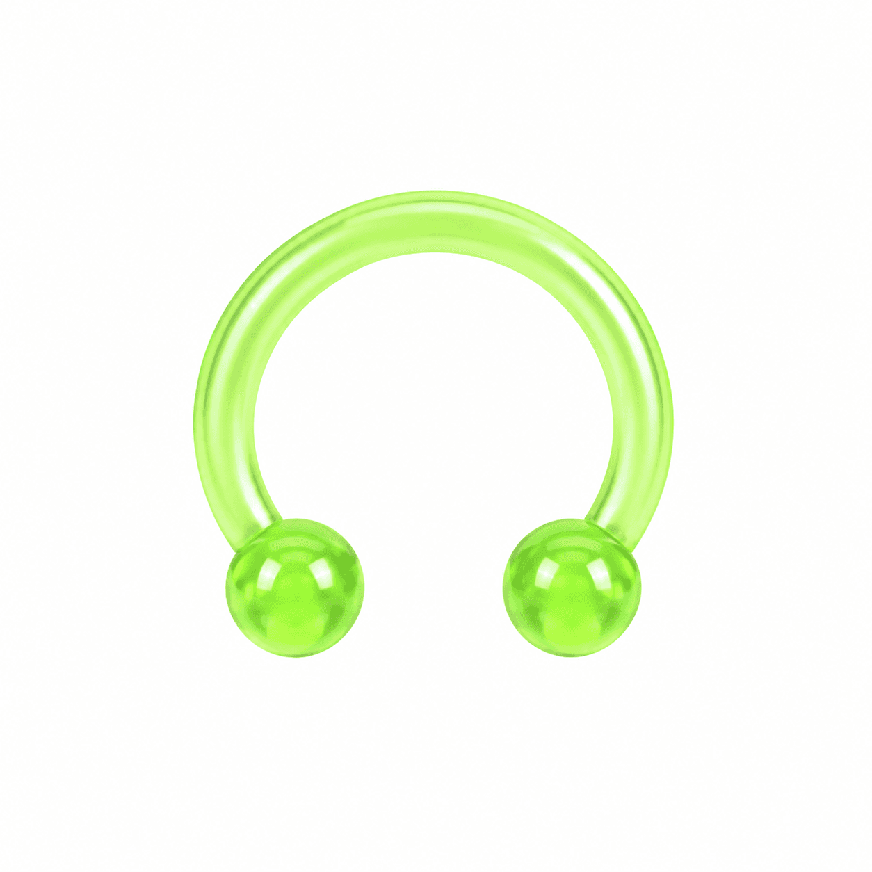 Light Green Glow-in-the-Dark Bioplast Horseshoe Septum Ring