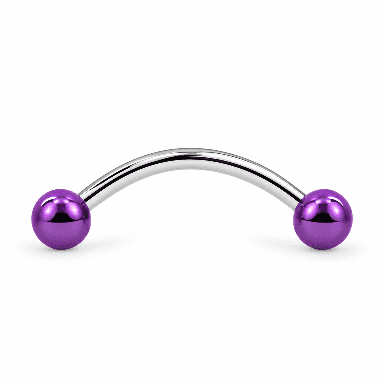 Purple Ball Snake Eyes Curved Barbell