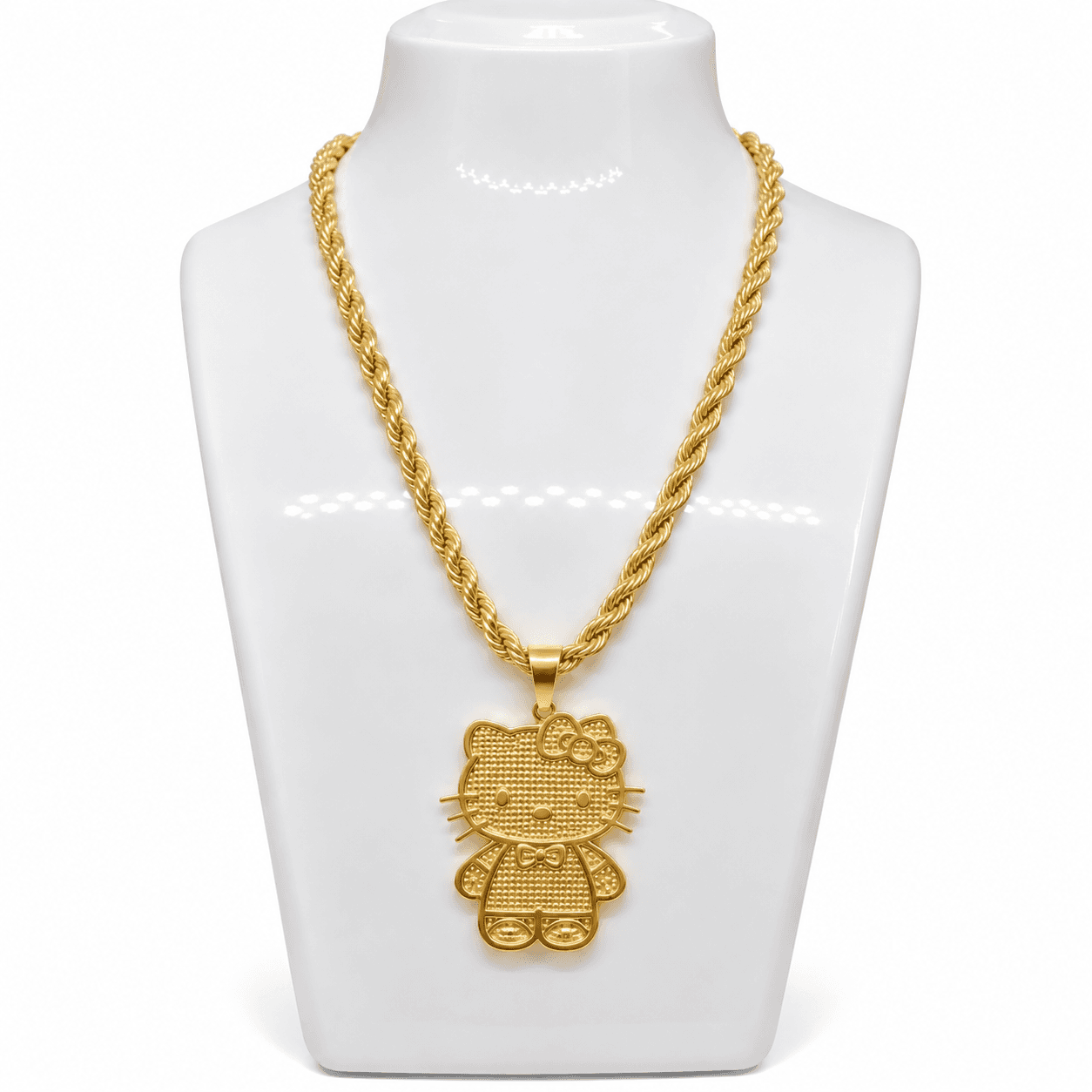 Gold Hello Kitty Rope Chain Necklace