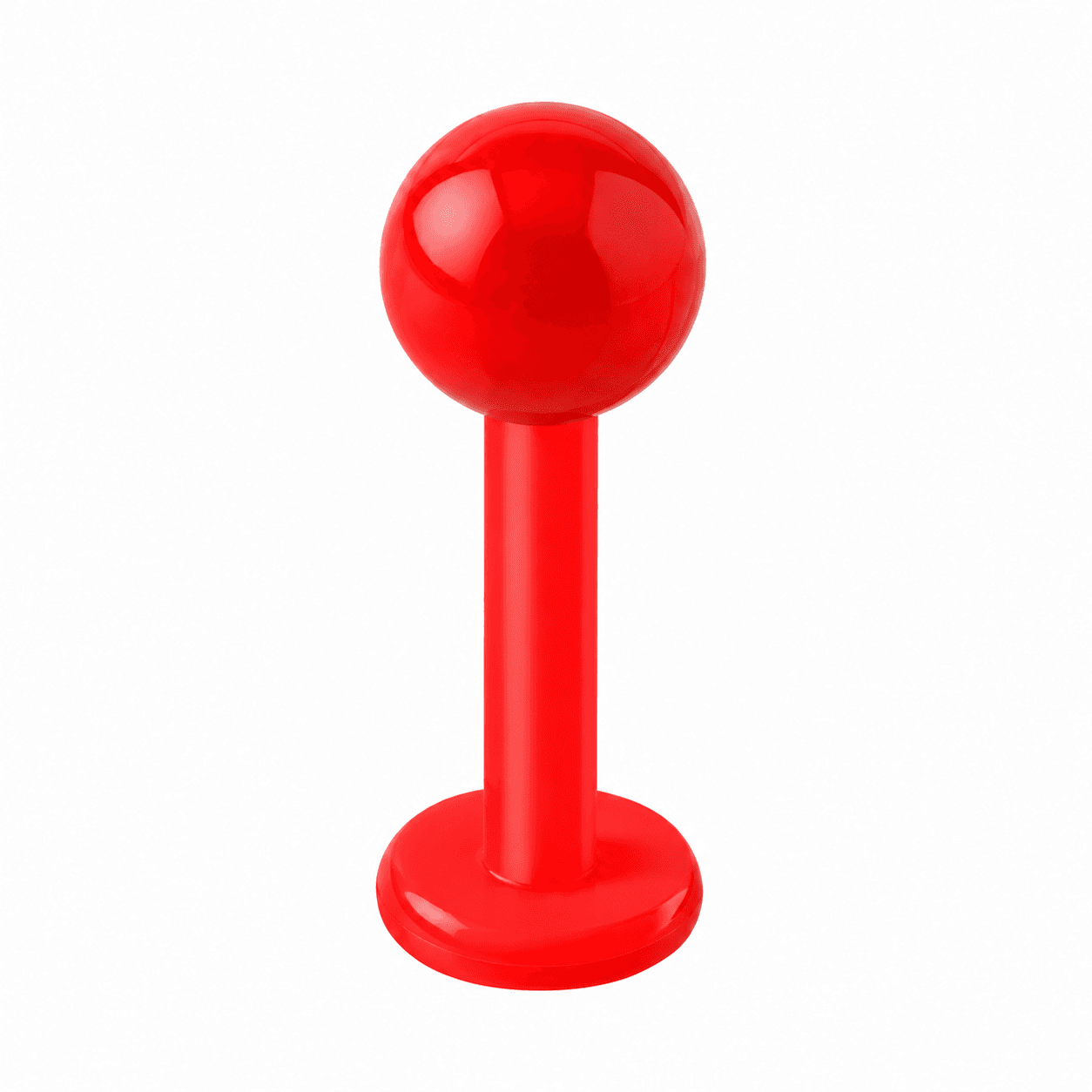 Red Bioplast Flat Back Labret