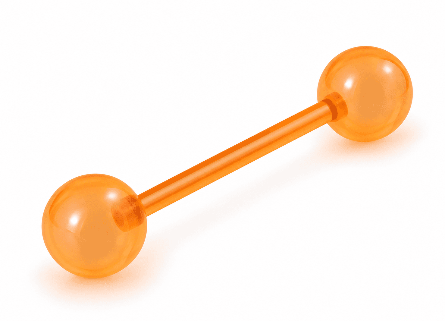 Orange Glow-in-the-Dark Bioplast Tongue Barbell ๐งกโจ
