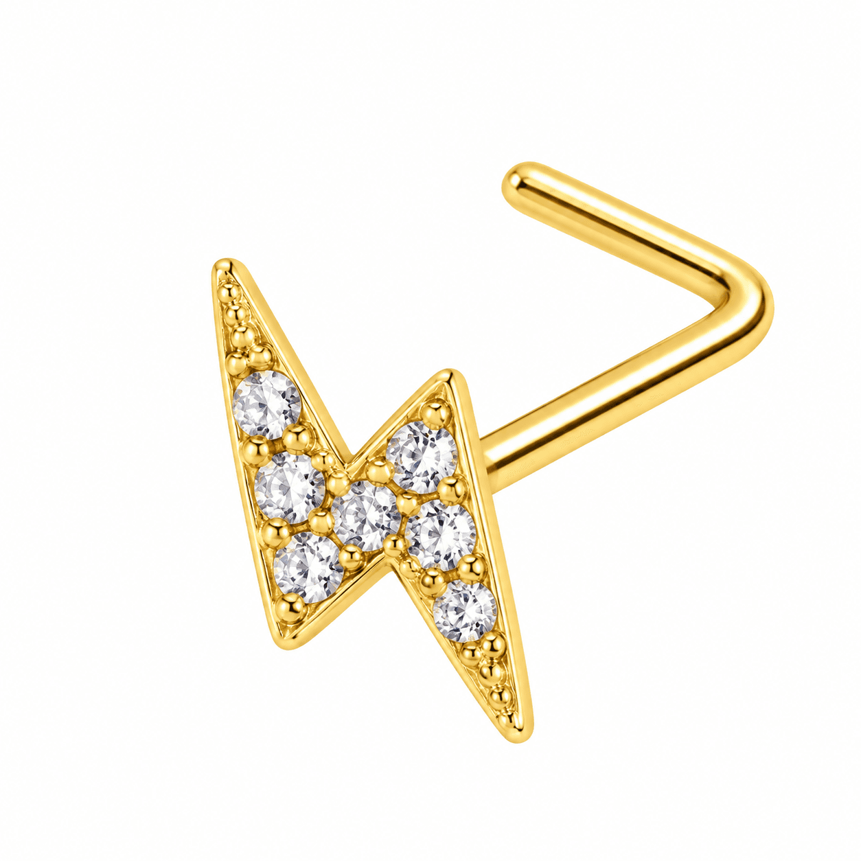 Lightening Bolt L-Shaped Nose Ring