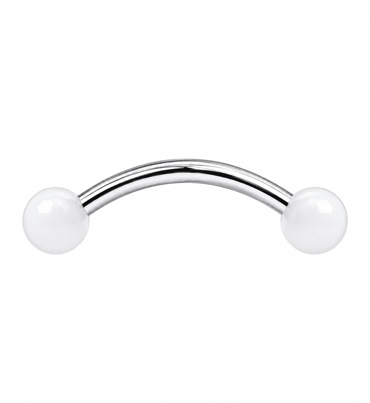 White Acrylic Frog Eye Curved Barbell