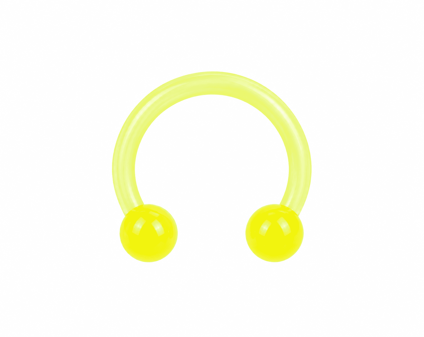 Yellow Glow-in-the-Dark Bioplast Horseshoe Septum Ring