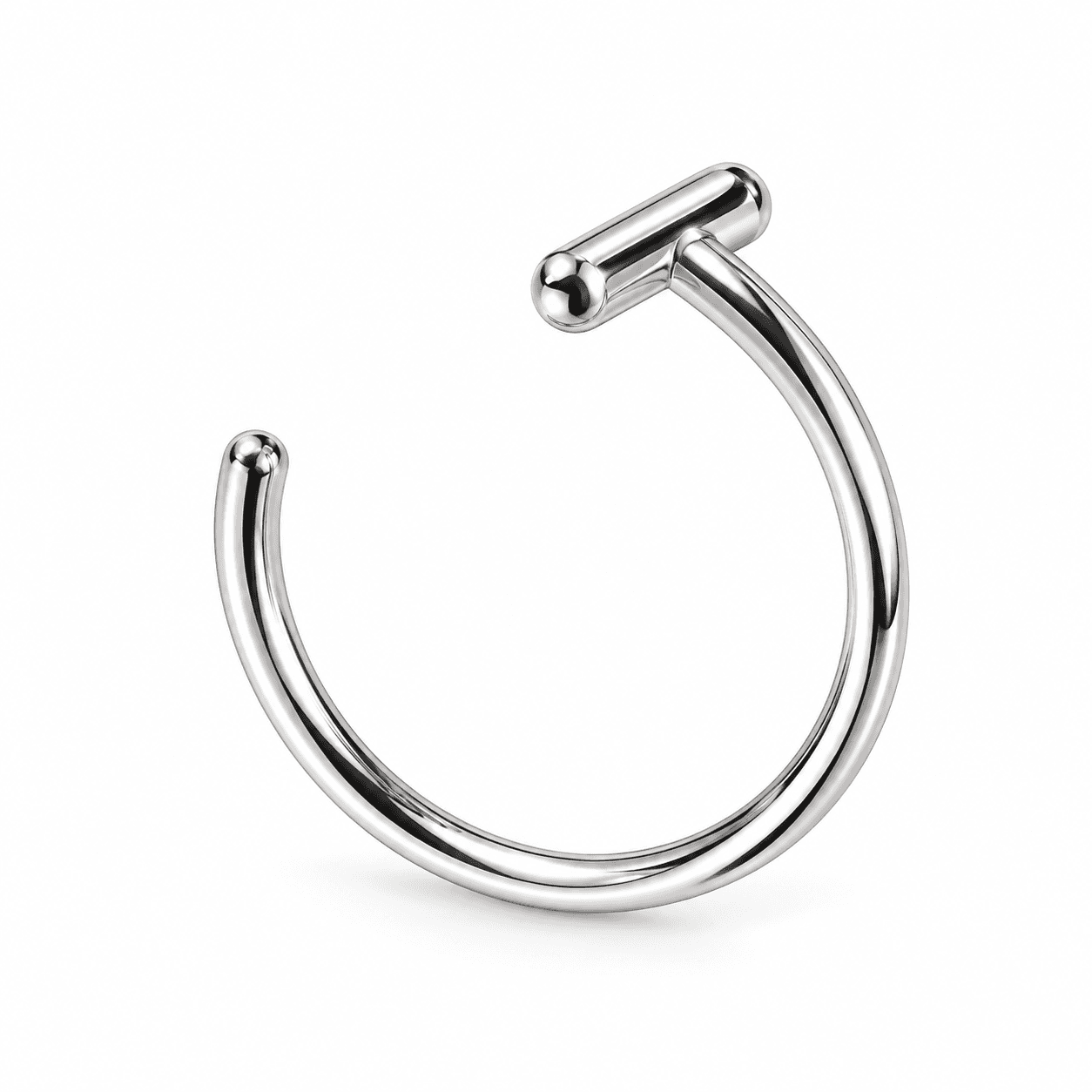 Silver T-Bar Nose Ring