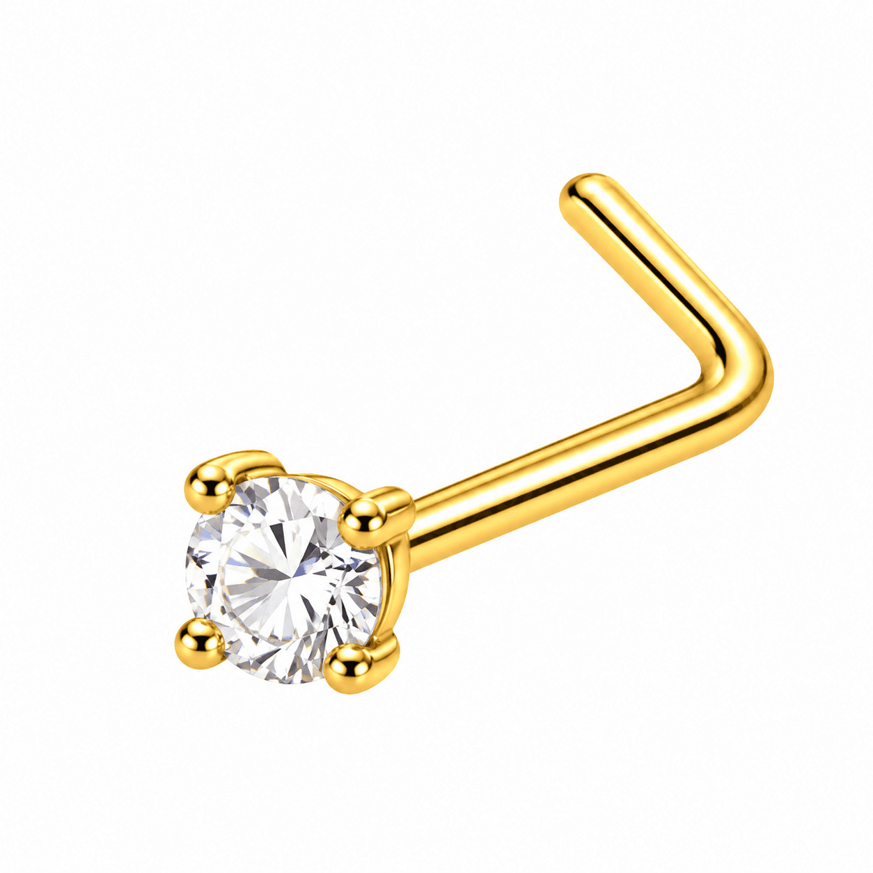 Gold 3mm Crystal Nose Stud