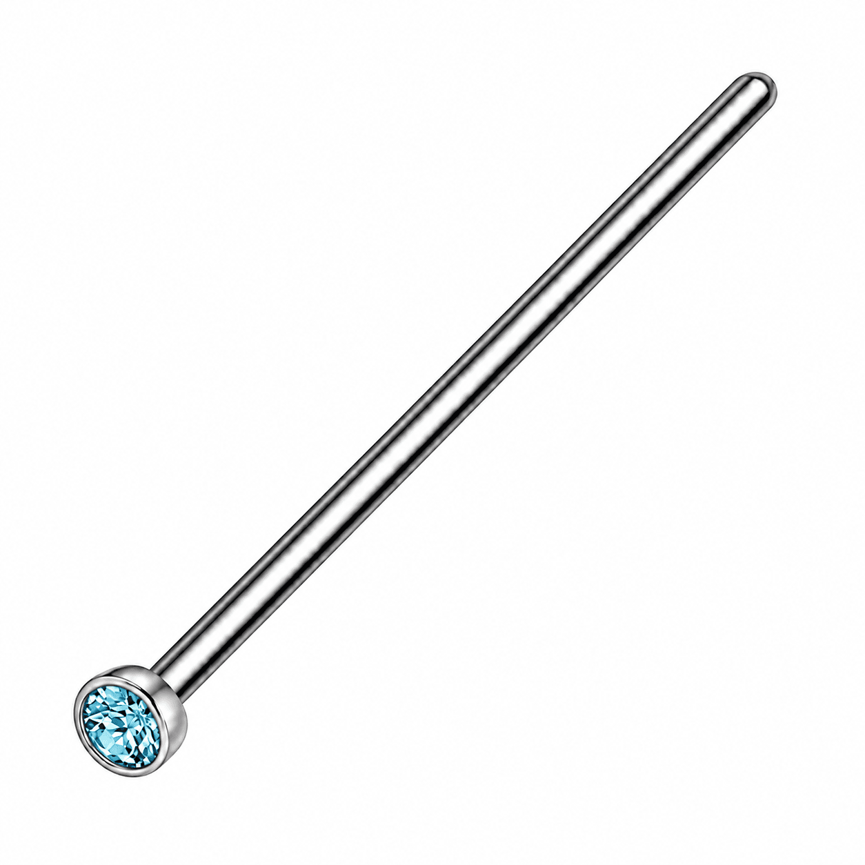Aqua CZ Bend-to-Fit Nose Pin 🩵✨
