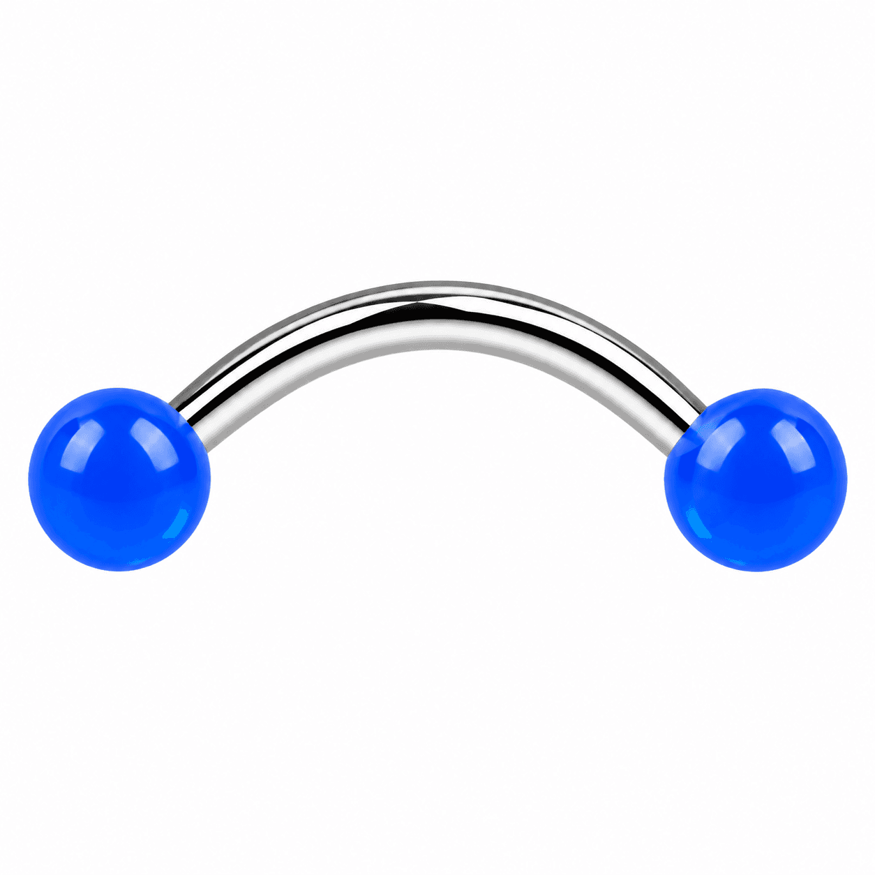 Blue Glow in the Dark Snake Eyes Curved Barbell