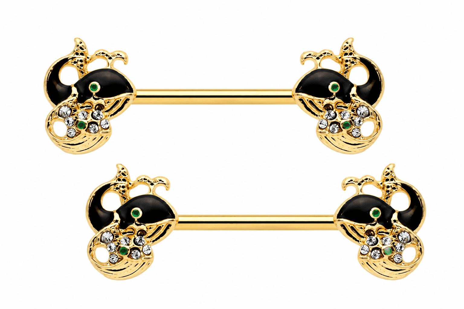 Gold Whale Nipple Rings 🐋✨