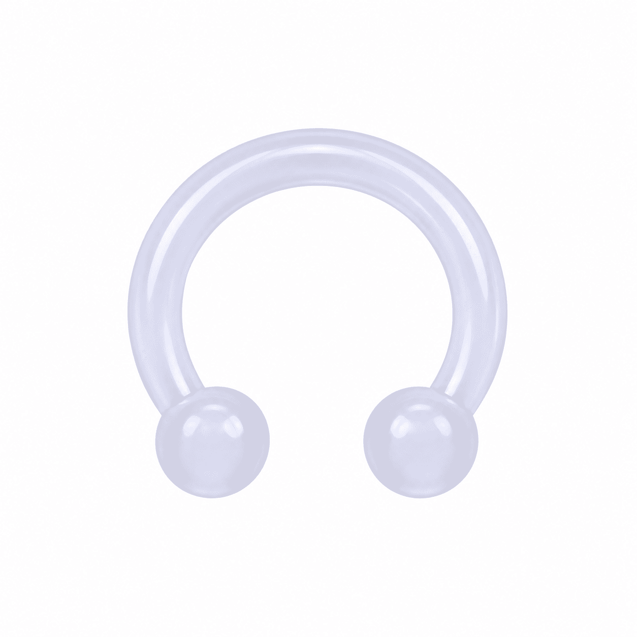 Clear Glow-in-the-Dark Bioplast Horseshoe Septum Ring