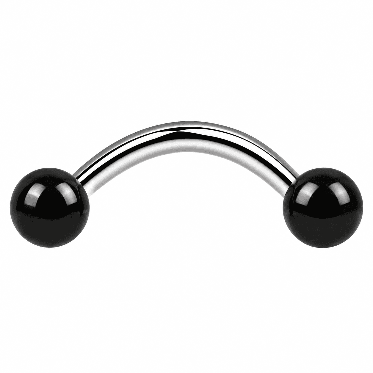 Black Ball Snake Eyes Curved Barbell