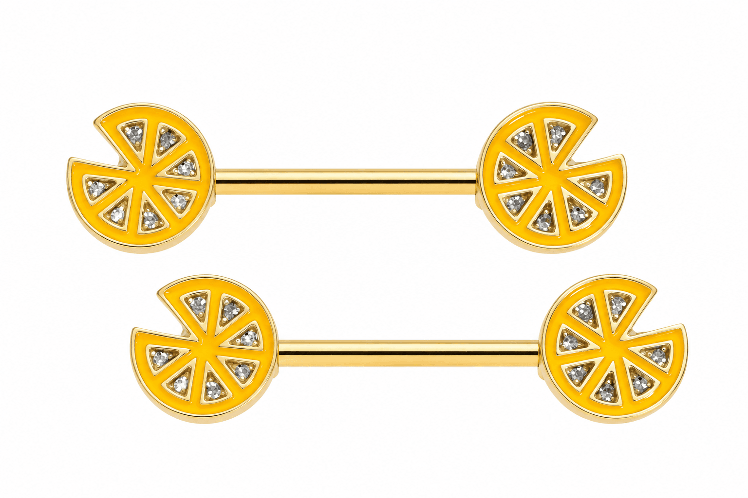 Gold Lemon Nipple Rings 🍋✨